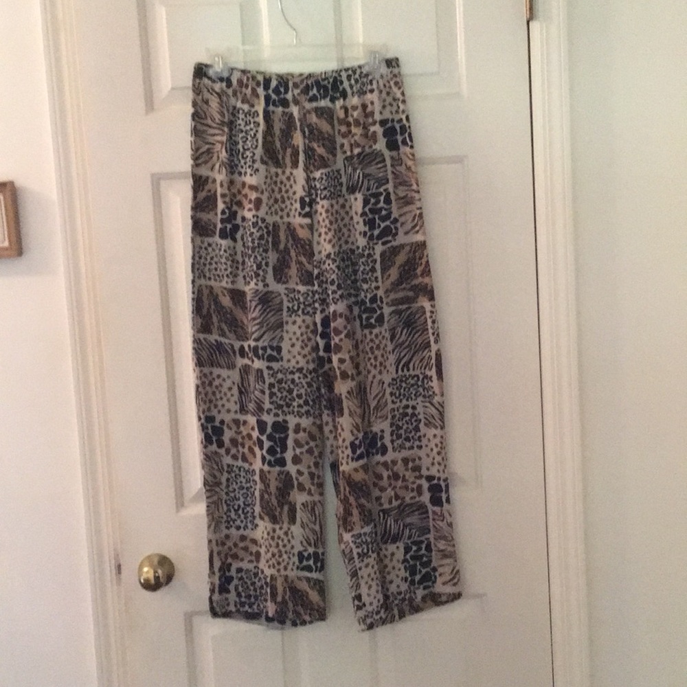Animal Print Linen Capris